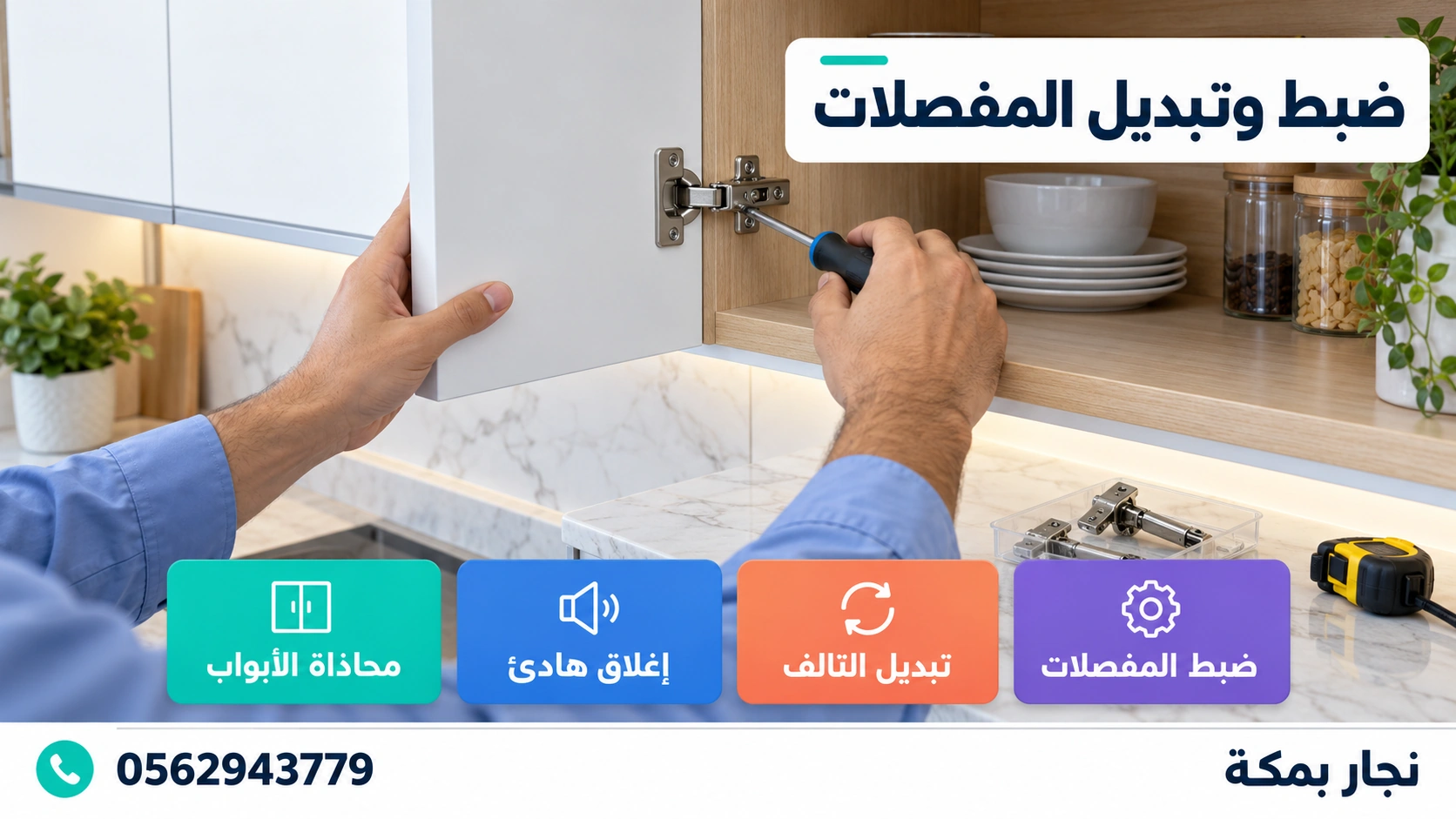 ضبط وتبديل مفصلات الدواليب والمطابخ في مكة ضبط وتبديل مفصلات الدواليب والمطابخ في مكة