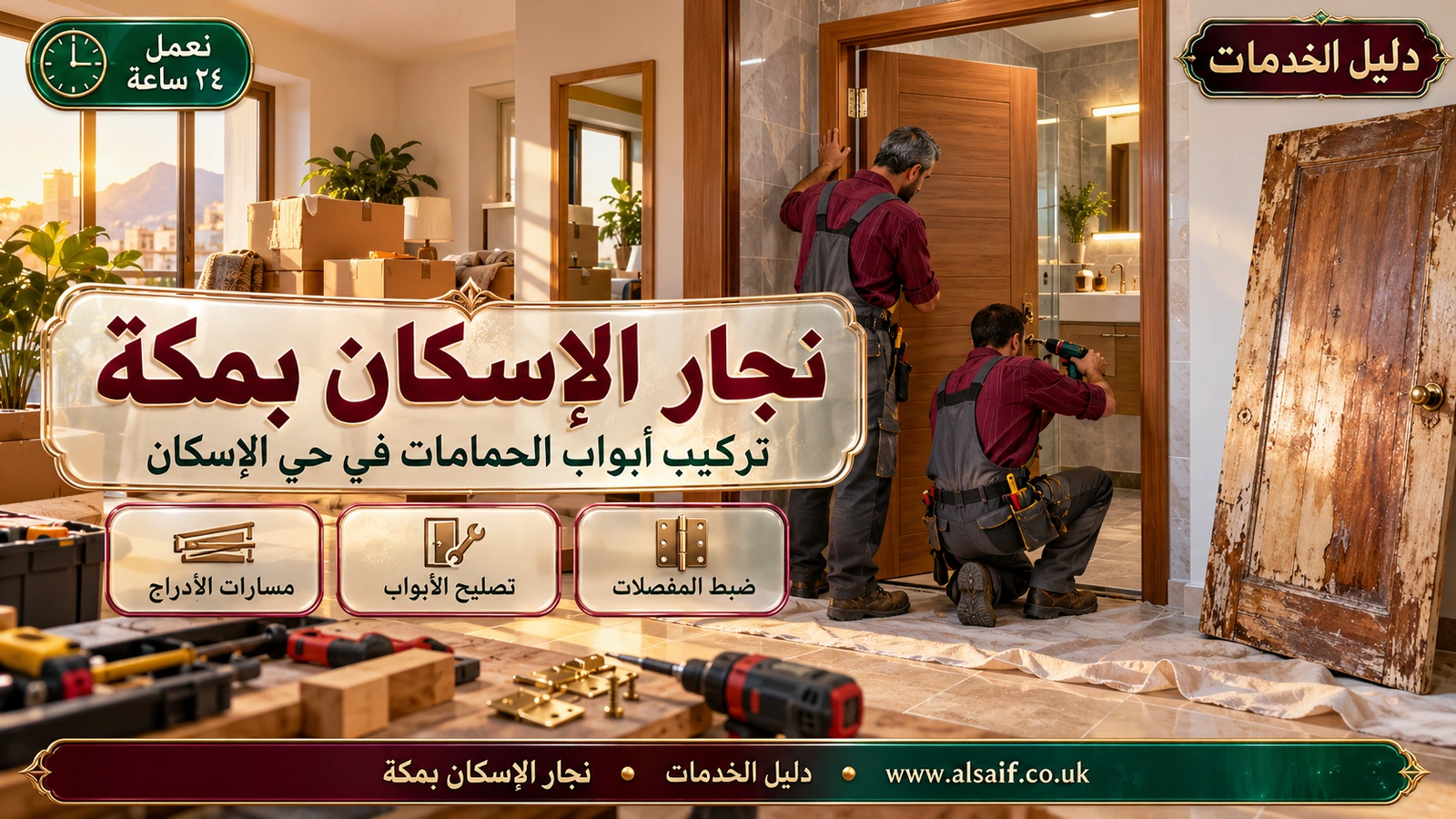 تركيب أبواب الحمامات في حي الإسكان