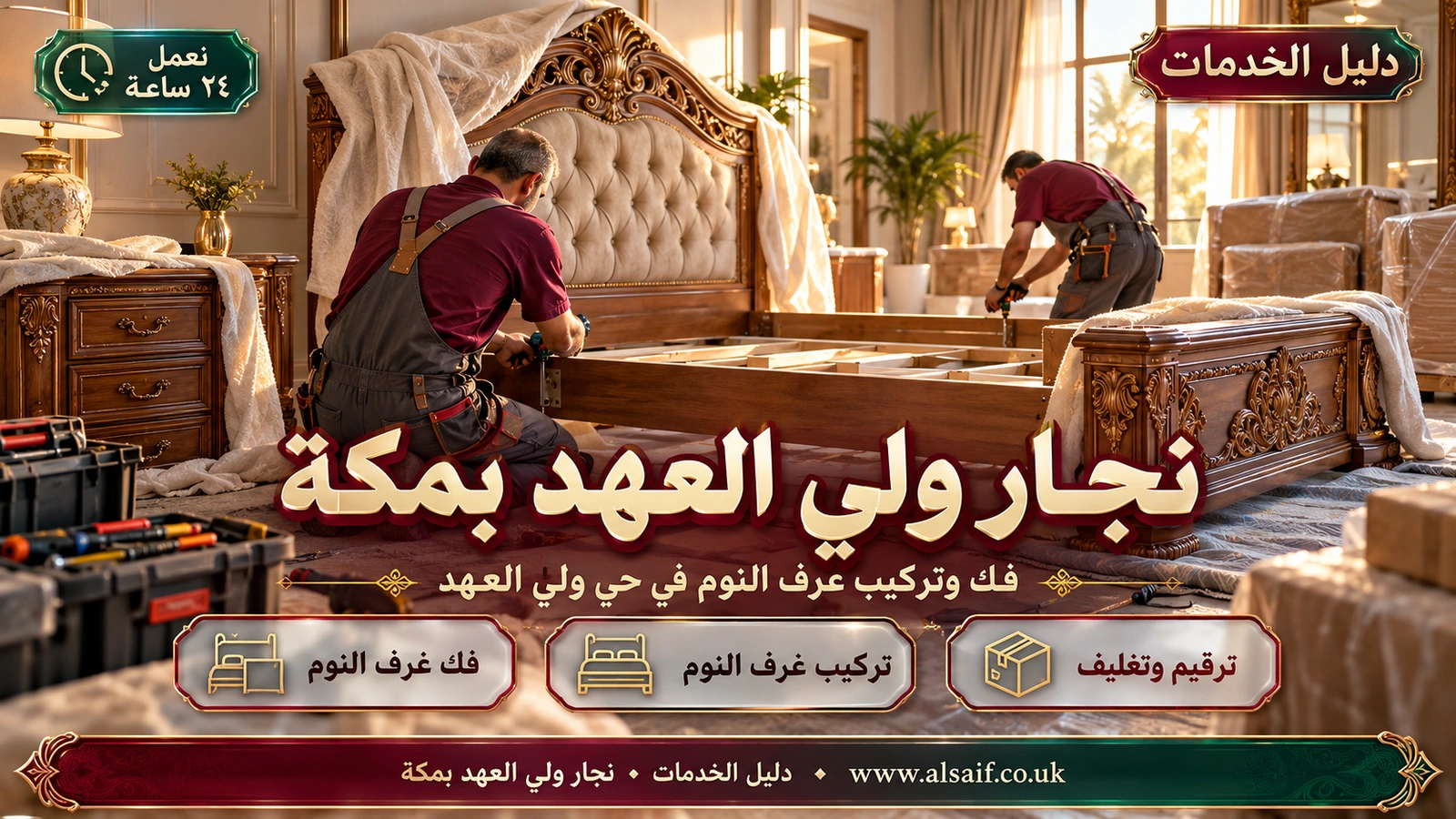 فك وتركيب غرف النوم في حي ولي العهد