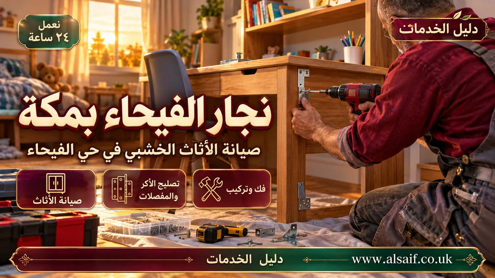 نجار مكة الفيحاء | 0562943779 ◈ تركيب الأثاث الجاهز وتصليح الأكر والأدراج
