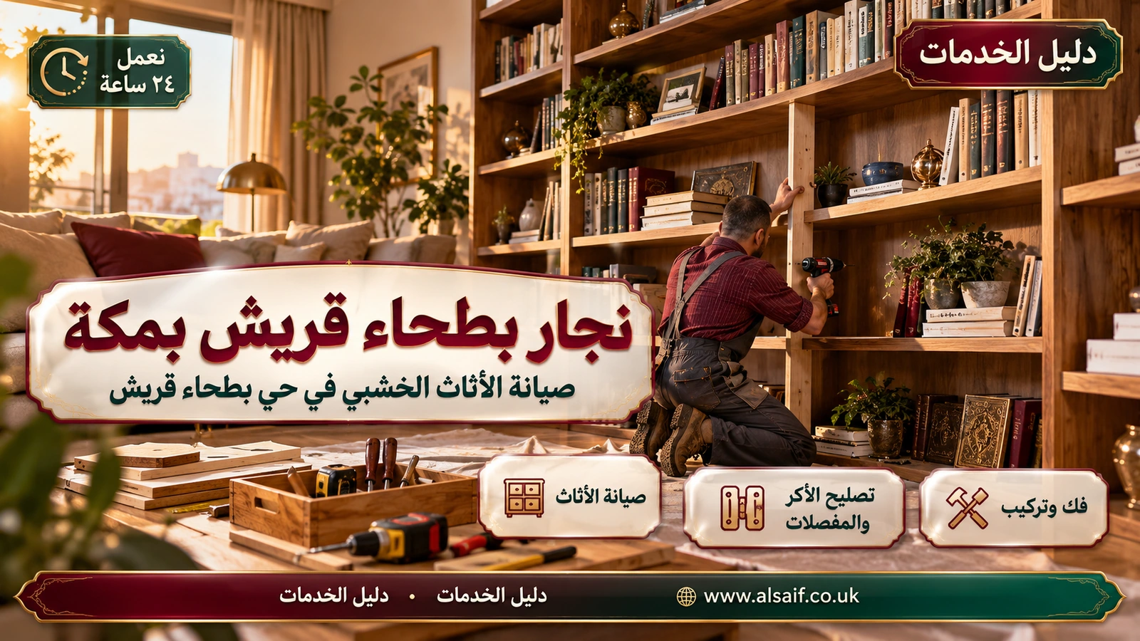 نجار مكة بطحاء قريش | 0562943779 ◈ نجار صيانة وتفصيل وتغيير كوالين داخل الحي