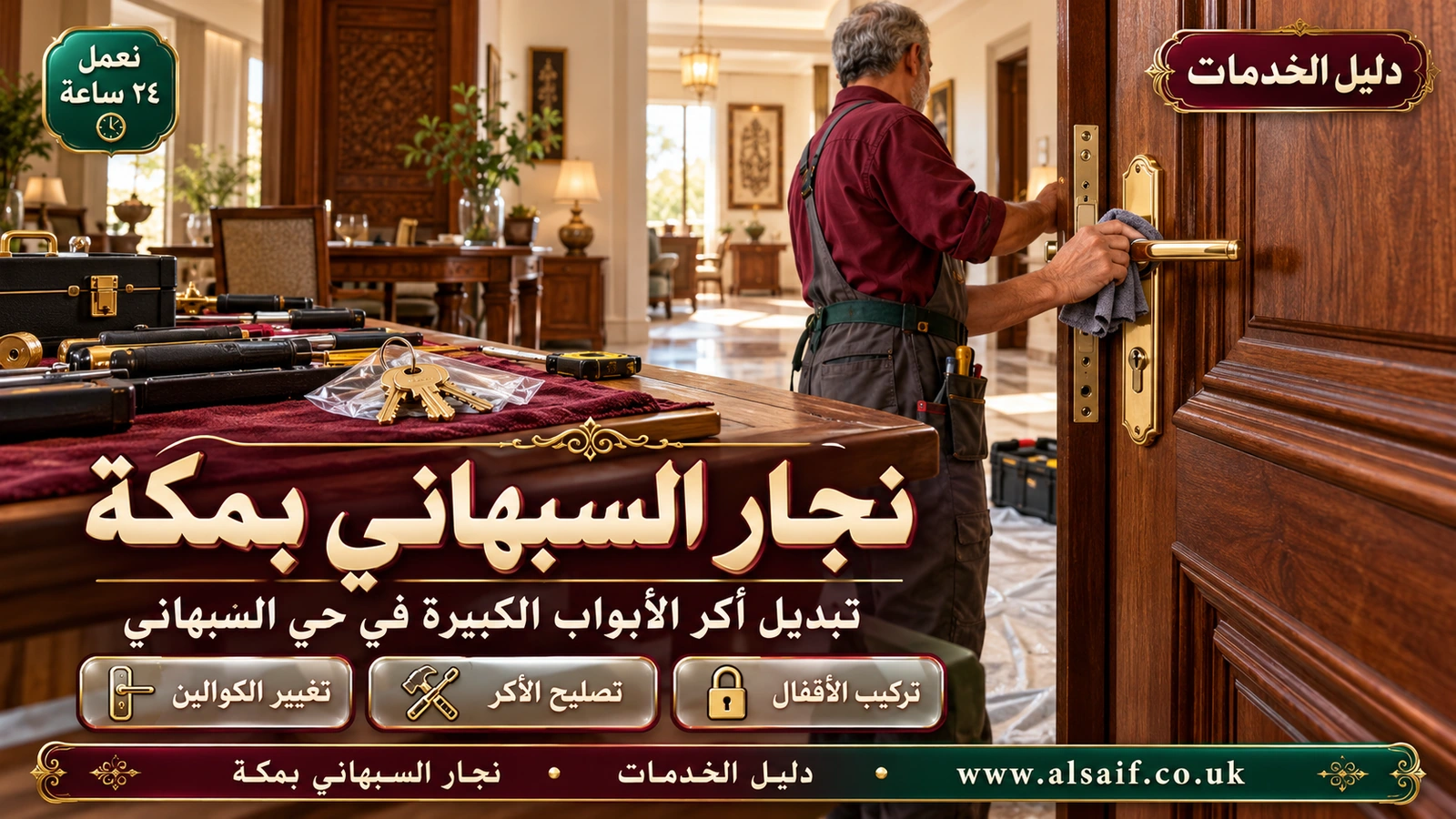 تبديل أكر الأبواب الكبيرة في حي السبهاني