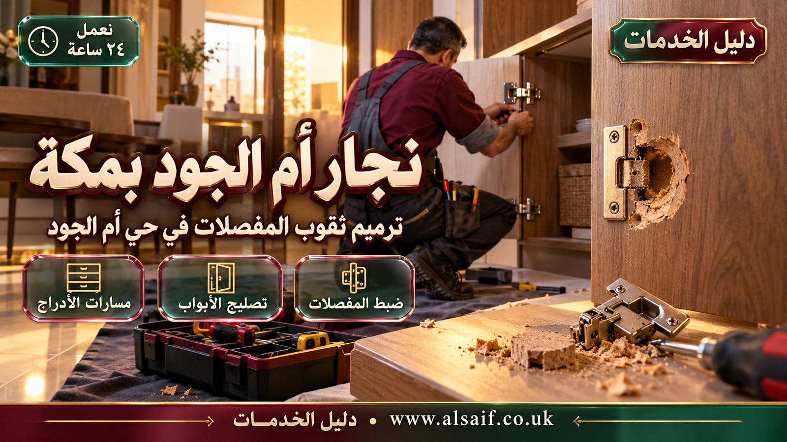 ترميم ثقوب المفصلات في حي أم الجود ترميم ثقوب المفصلات في حي أم الجود