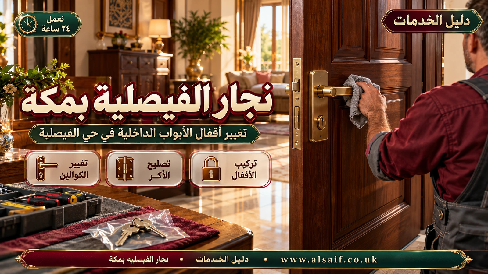 تغيير أقفال الأبواب الداخلية في حي الفيصلية
