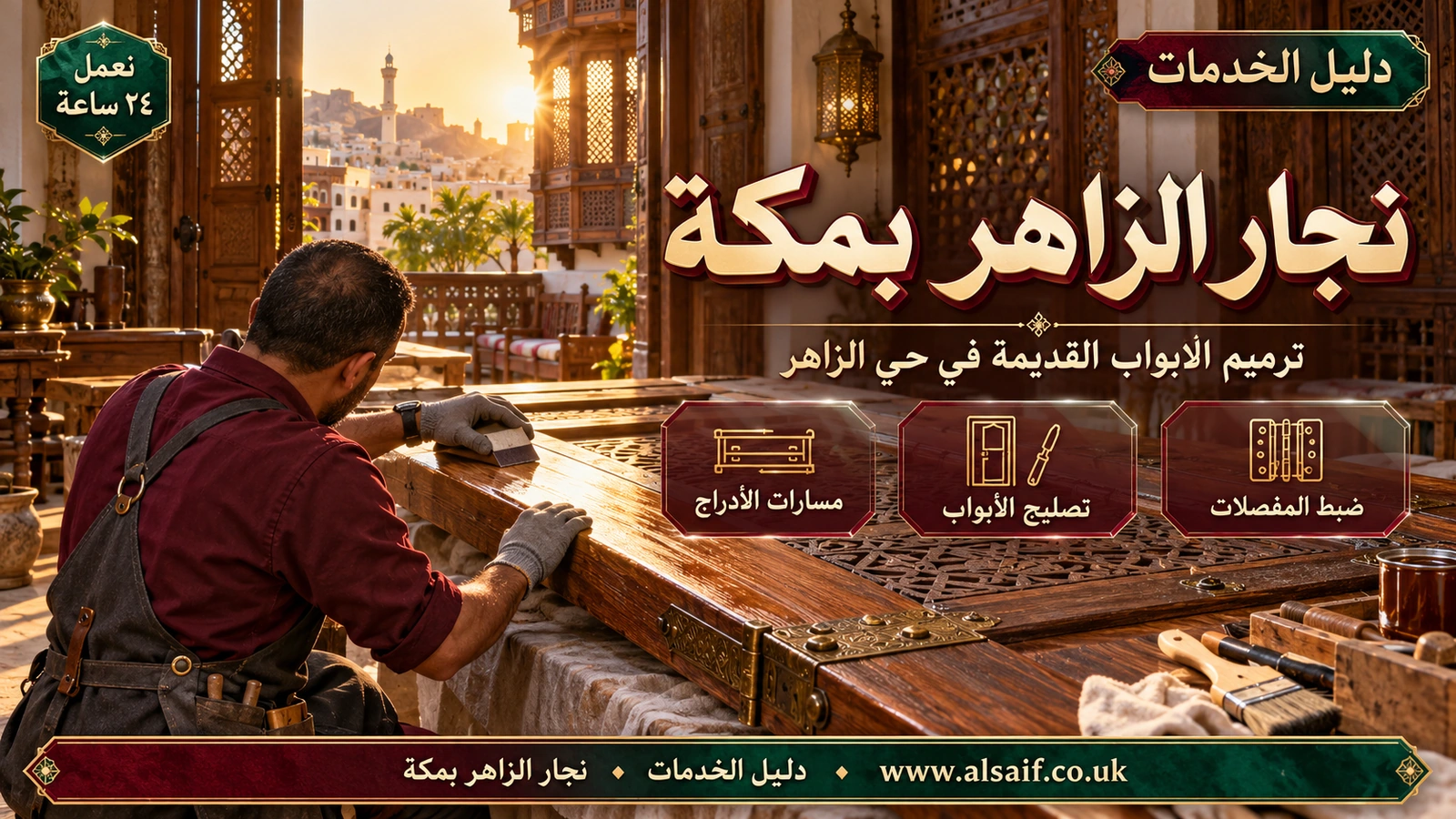 ترميم الأبواب القديمة في حي الزاهر