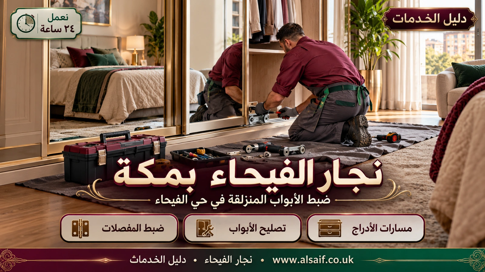ضبط الأبواب المنزلقة في حي الفيحاء