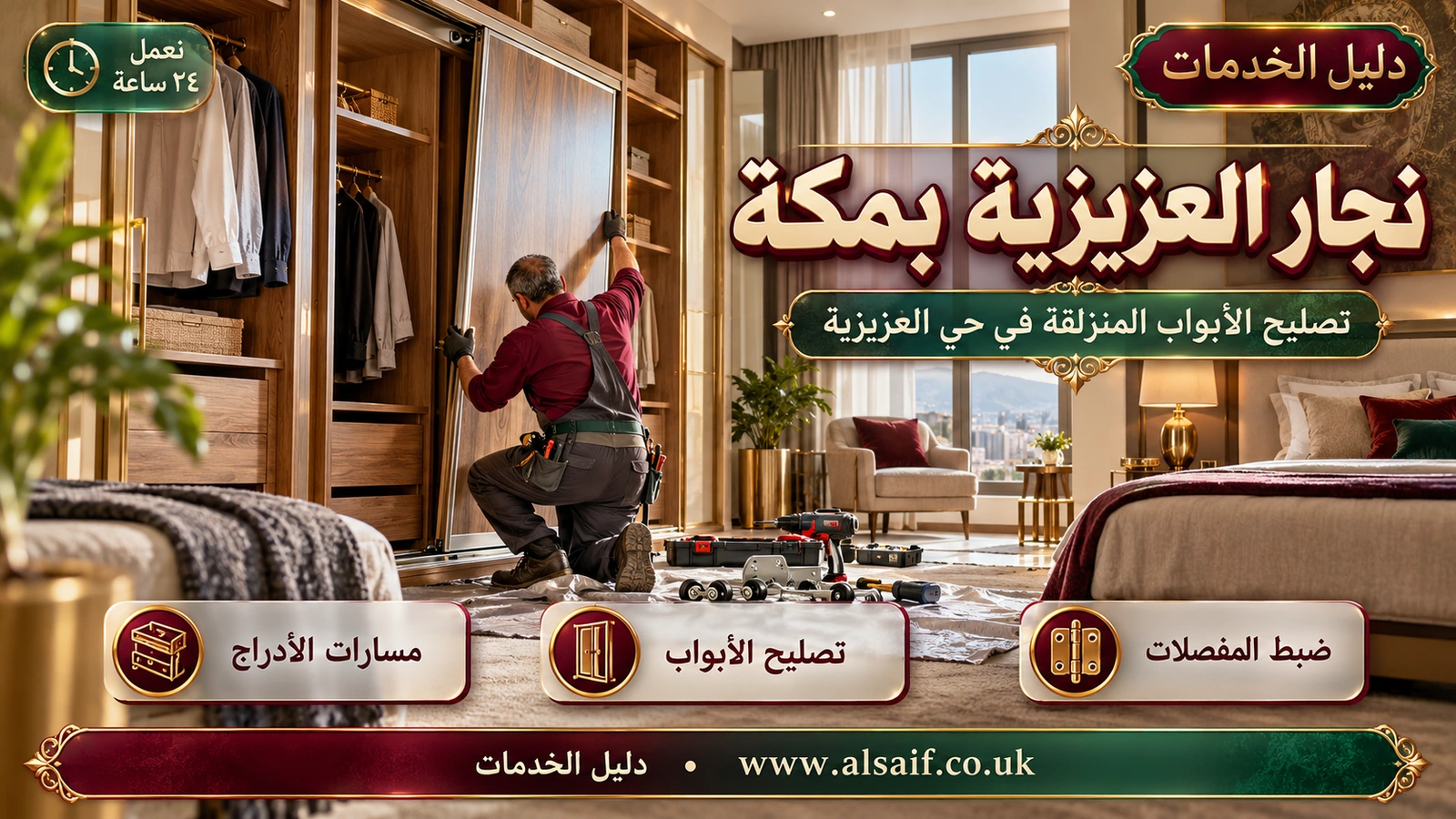 تصليح الأبواب المنزلقة في حي العزيزية