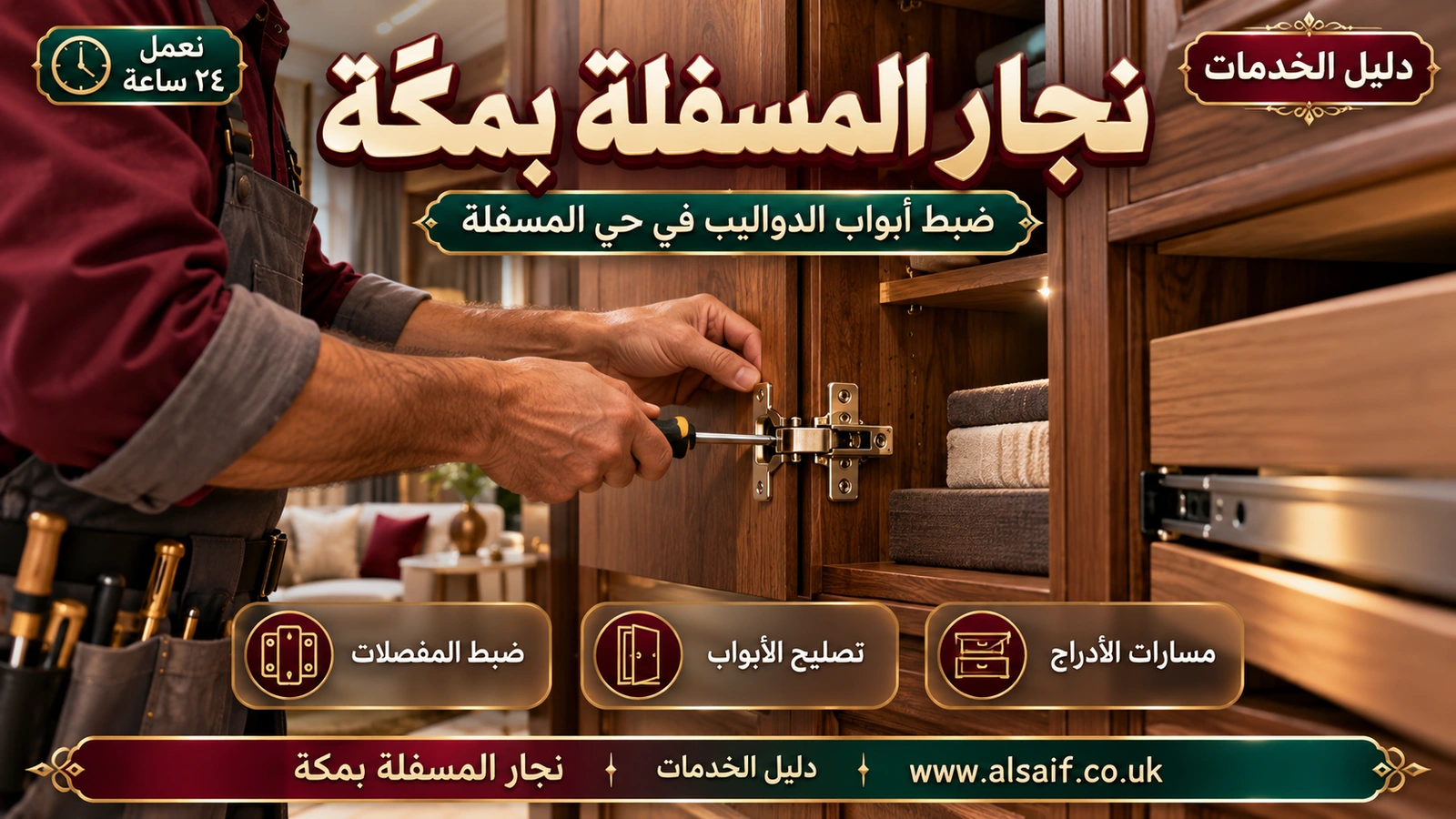 ضبط أبواب الدواليب في حي المسفلة